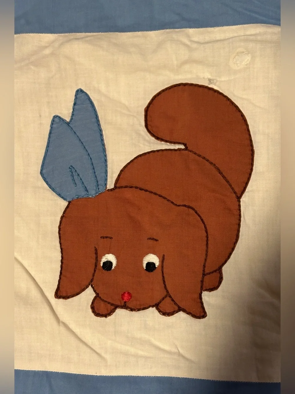 Vintage Quilt Tied Baby Child Animal Appliqué Alphabet Embroidery